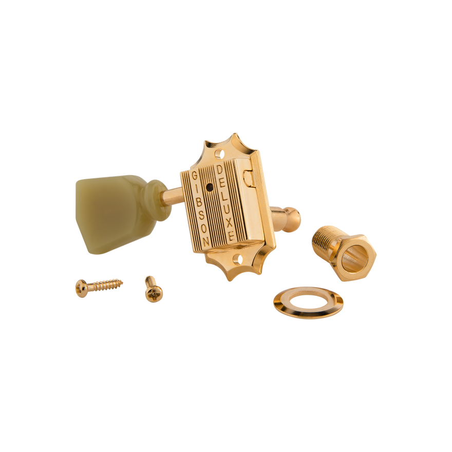 Gibson Deluxe Green Key Tuner Set, Vintage Gold Tuning Machine Gibson