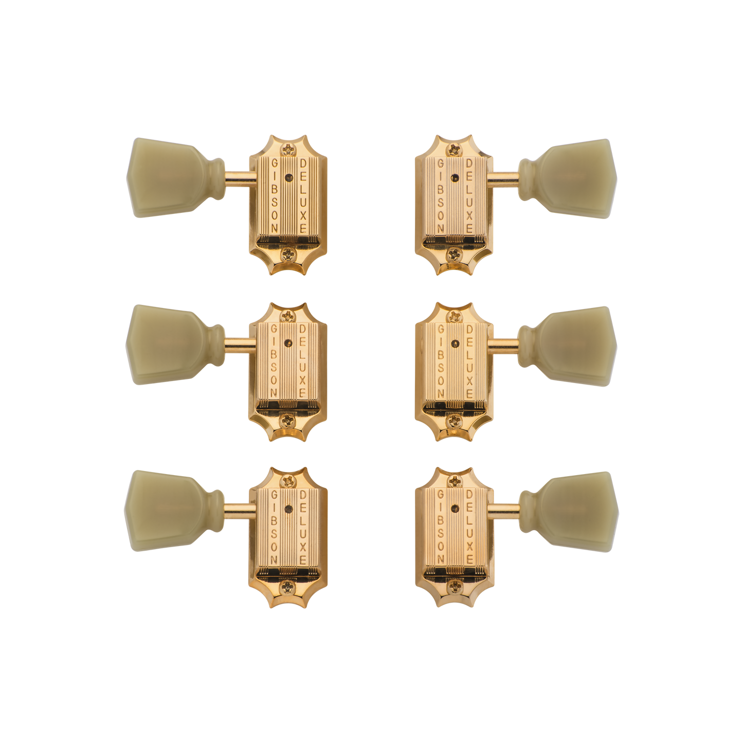 Gibson Deluxe Green Key Tuner Set, Vintage Gold Tuning Machine Gibson