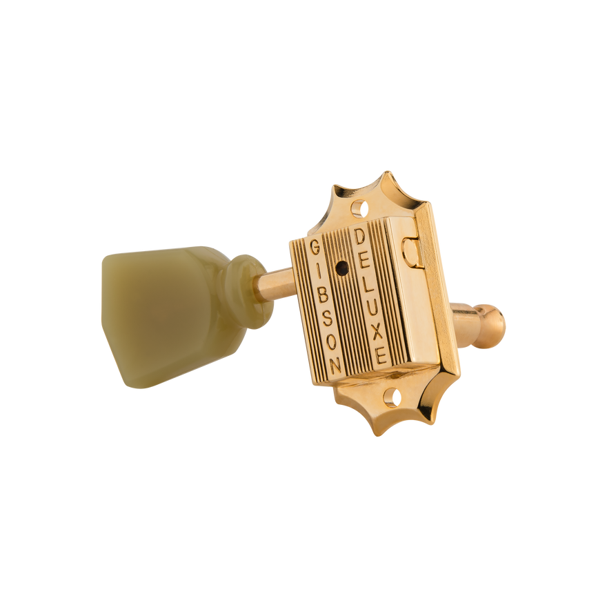 Gibson Deluxe Green Key Tuner Set, Vintage Gold Tuning Machine Gibson