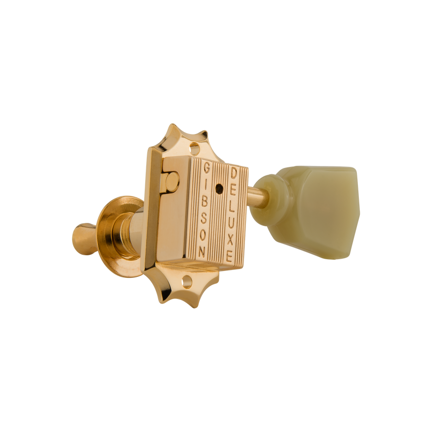 Gibson Deluxe Green Key Tuner Set, Vintage Gold Tuning Machine Gibson