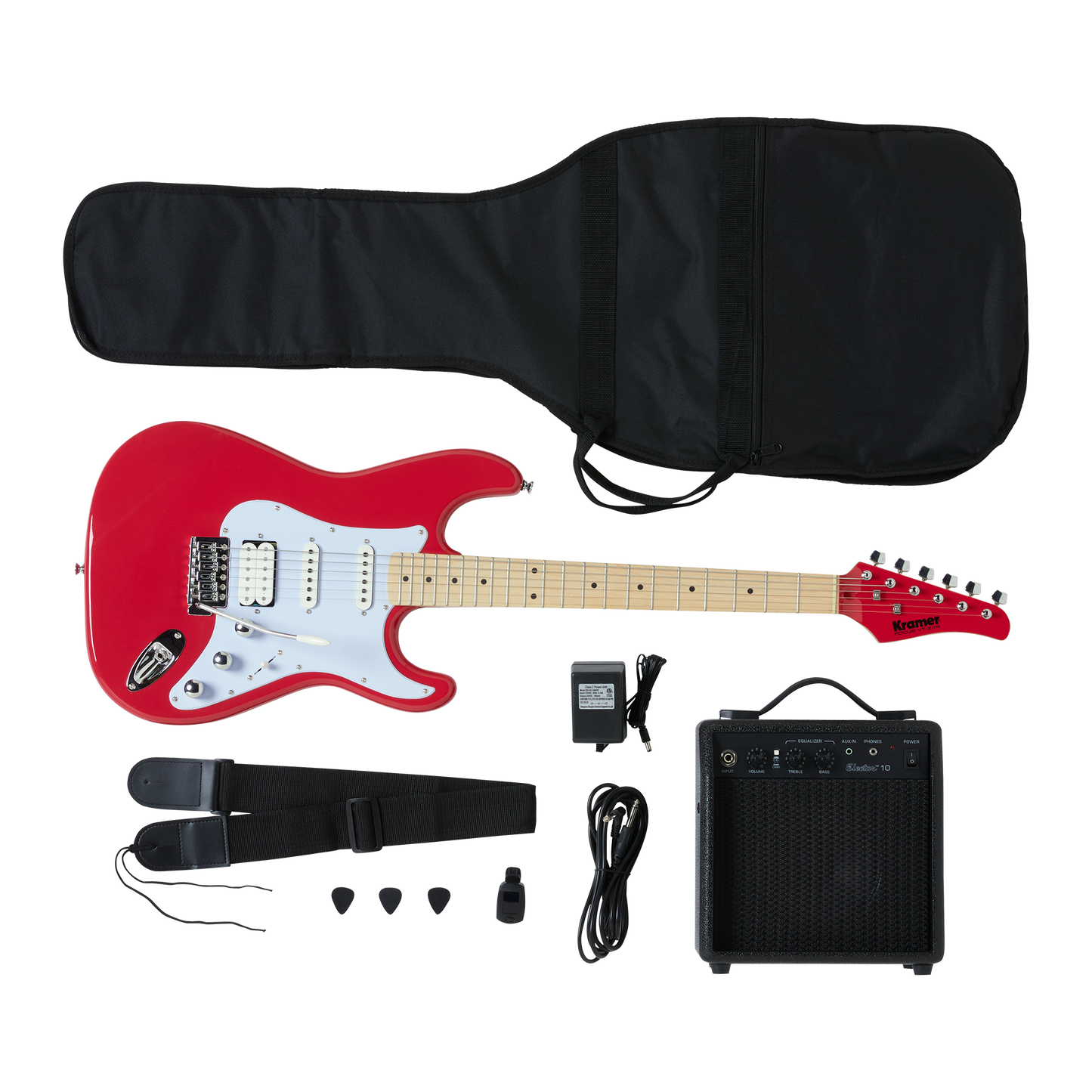 Kramer Focus Electric Guitar Player Pack, Red, UK Electric Guitar Kramer