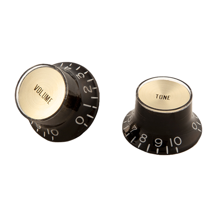 Gibson Top Hat Knobs, Black with Gold Inserts, 4 pack Knob Gibson