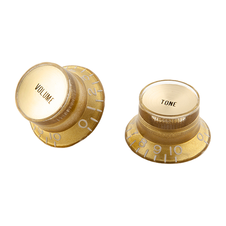 Gibson Top Hat Knobs, Gold with Gold Inserts, 4 pack Knob Gibson