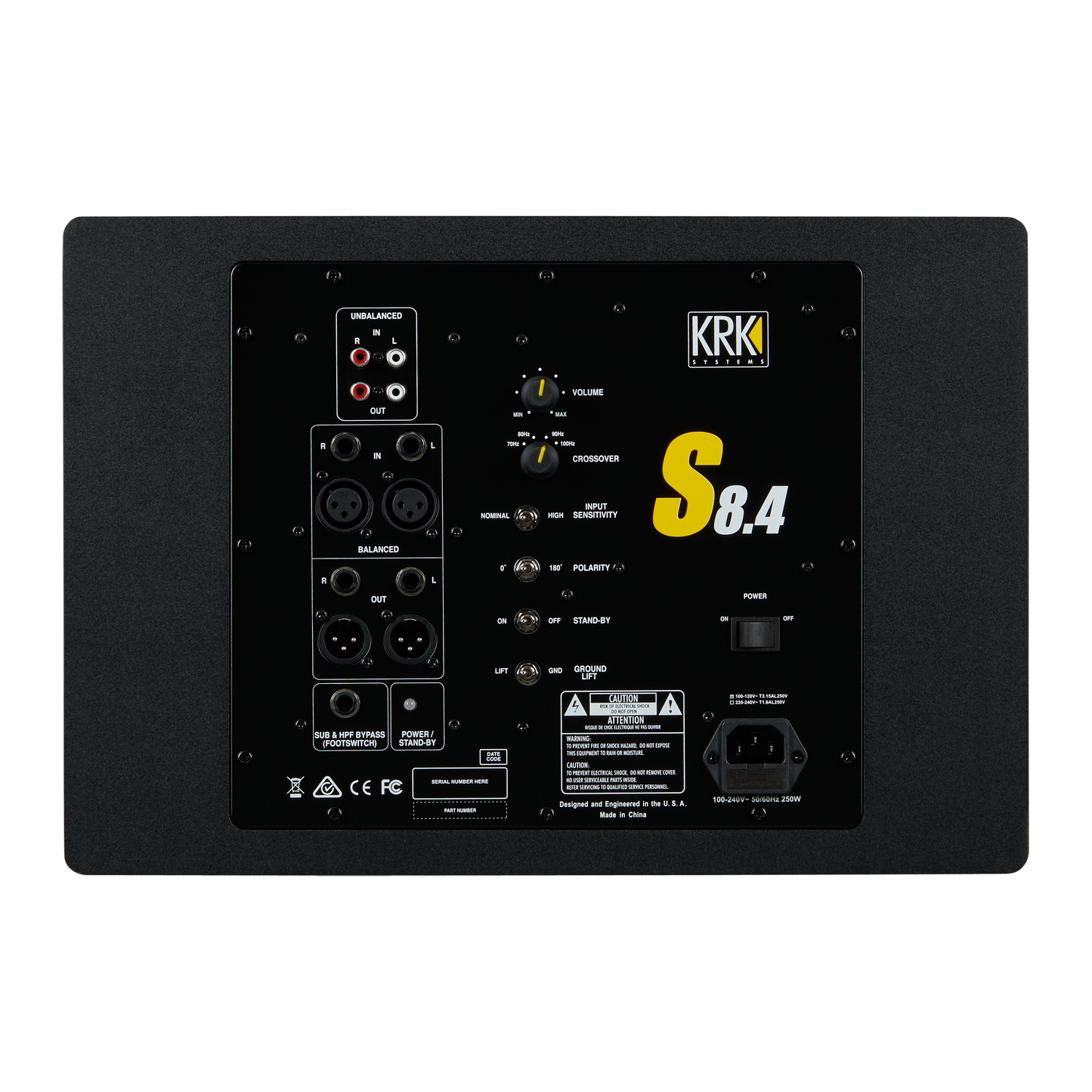 KRK S8.4 Powered Studio Subwoofer, EU Subwoofer KRK