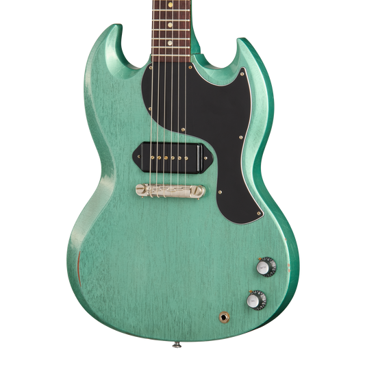 Gibson Custom 1963 Les Paul SG Junior Reissue, Light Aged, TV Inverness Green Electric Guitar Gibson Custom