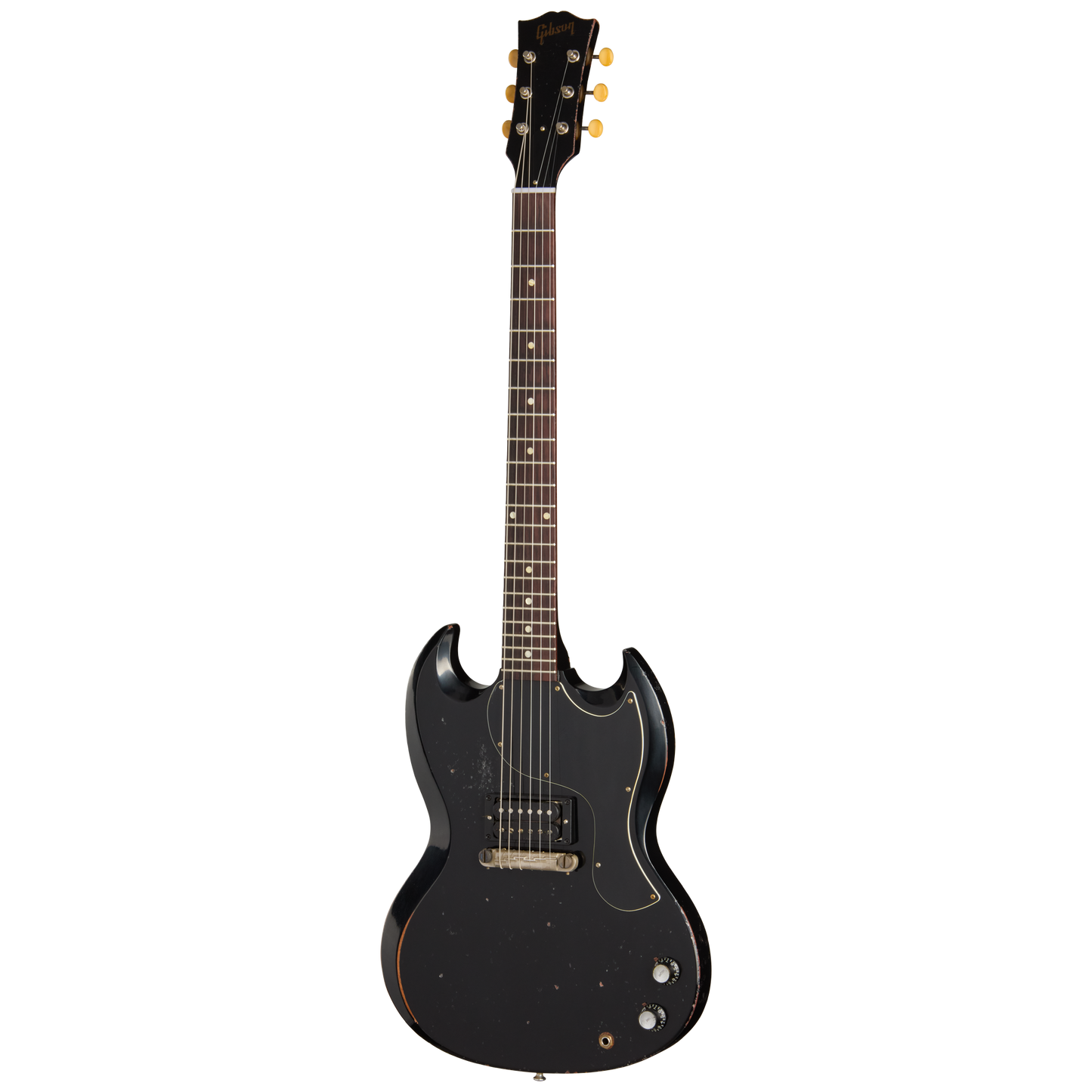 Gibson Custom 1963 SG Junior Reissue, Heavy Aged, Ebony Electric Guitar Gibson Custom