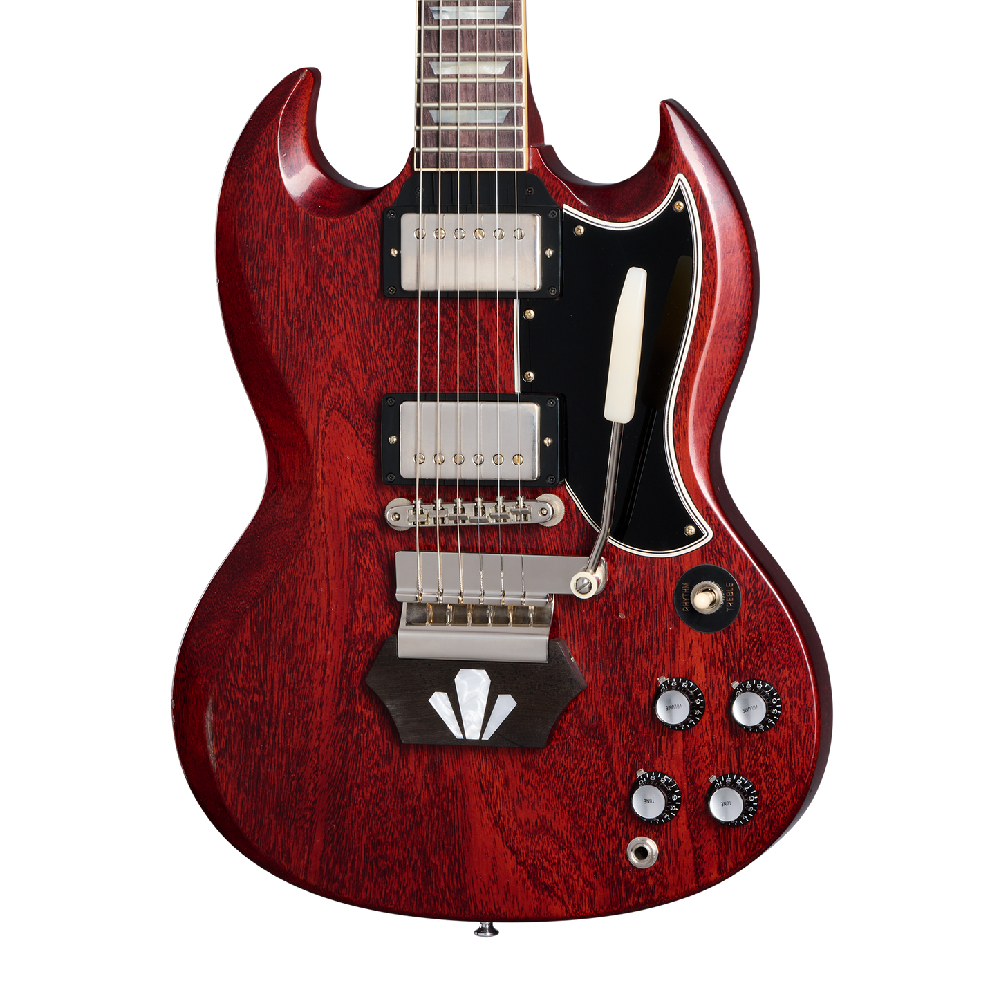 Gibson Custom 1962 Les Paul SG Standard with Ebony Block, Light Aged, Cherry, Exclusive Electric Guitar Gibson Custom
