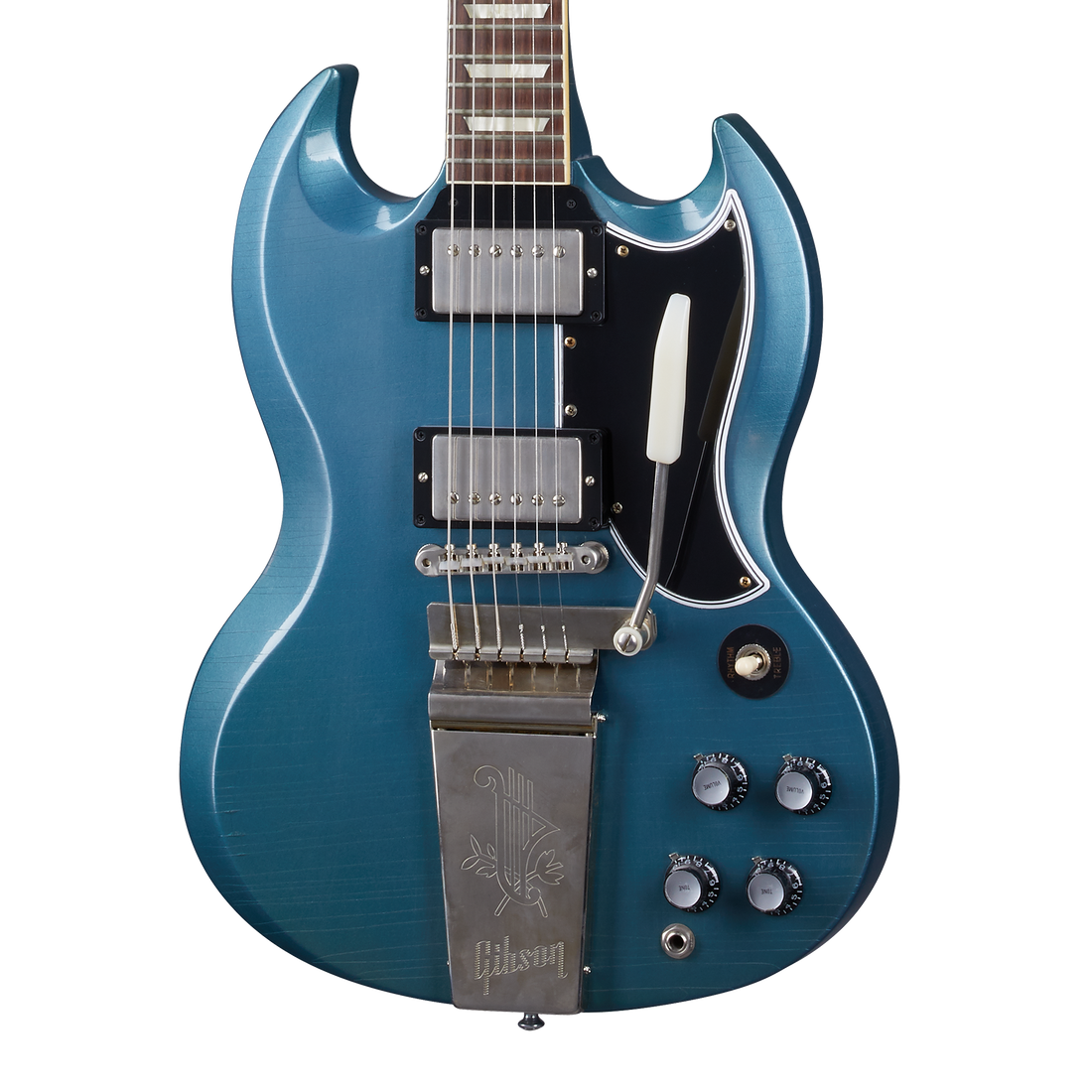 Gibson Custom 1964 SG Standard Reissue with Maestro, Ultra Light Aged, Pelham Blue Electric Guitar Gibson Custom