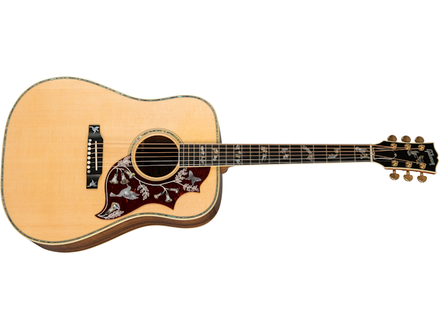 Gibson Custom Hummingbird Custom Koa, Left-Handed, Antique Natural Acoustic Guitar Gibson Custom