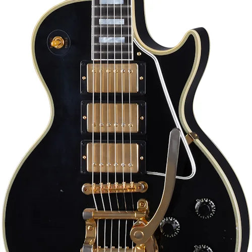 Gibson Custom 1957 Les Paul Custom Reissue 3-Pickup Bigsby, Light Aged, Ebony Electric Guitar Gibson Custom
