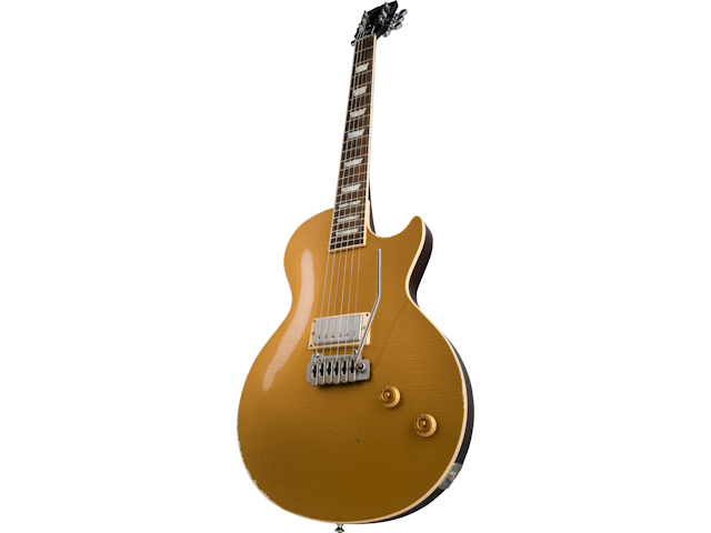 Gibson Custom Joe Perry "Gold Rush" Les Paul Axcess, Aged Antique Gold (Aged Brown/Pink Reissue 5-Latch Case Included) Electric Guitar Gibson Custom