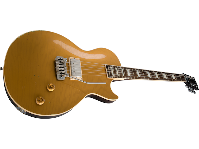 Gibson Custom Joe Perry "Gold Rush" Les Paul Axcess, Aged Antique Gold (Aged Brown/Pink Reissue 5-Latch Case Included) Electric Guitar Gibson Custom