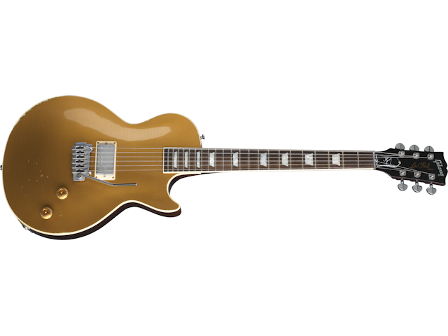 Gibson Custom Joe Perry "Gold Rush" Les Paul Axcess, Aged Antique Gold (Aged Brown/Pink Reissue 5-Latch Case Included) Electric Guitar Gibson Custom