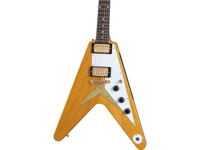 Gibson Custom 58 Korina Flying V Brazilian Rosewood Fingerboard, Aged Natural Electric Guitar Gibson Custom