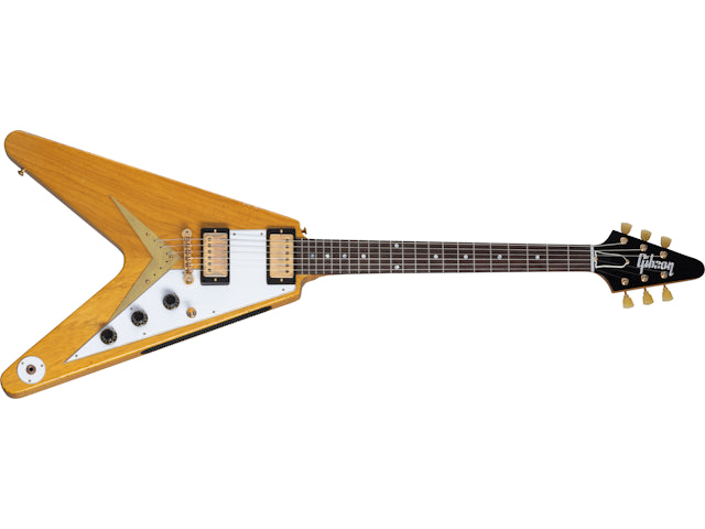 Gibson Custom 58 Korina Flying V Brazilian Rosewood Fingerboard, Aged Natural Electric Guitar Gibson Custom