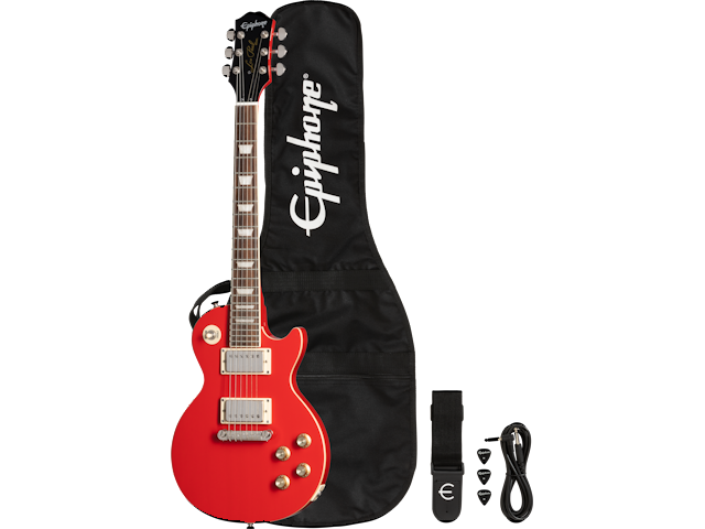 Epiphone Power Players Les Paul (Incl. Gig Bag, Cable, Picks), Lava red Electric Guitar Epiphone