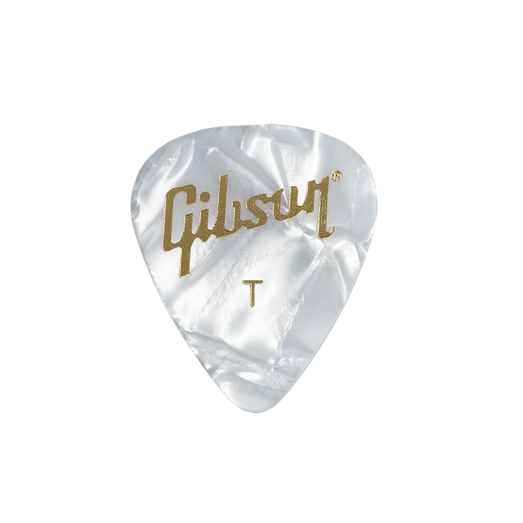 Gibson Pearloid White Picks, 12-Pack, Thin Picks Gibson