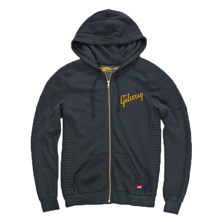 Aviator Nation x Gibson Moto Zip Hoodie, Exclusive Outerwear Gibson Small