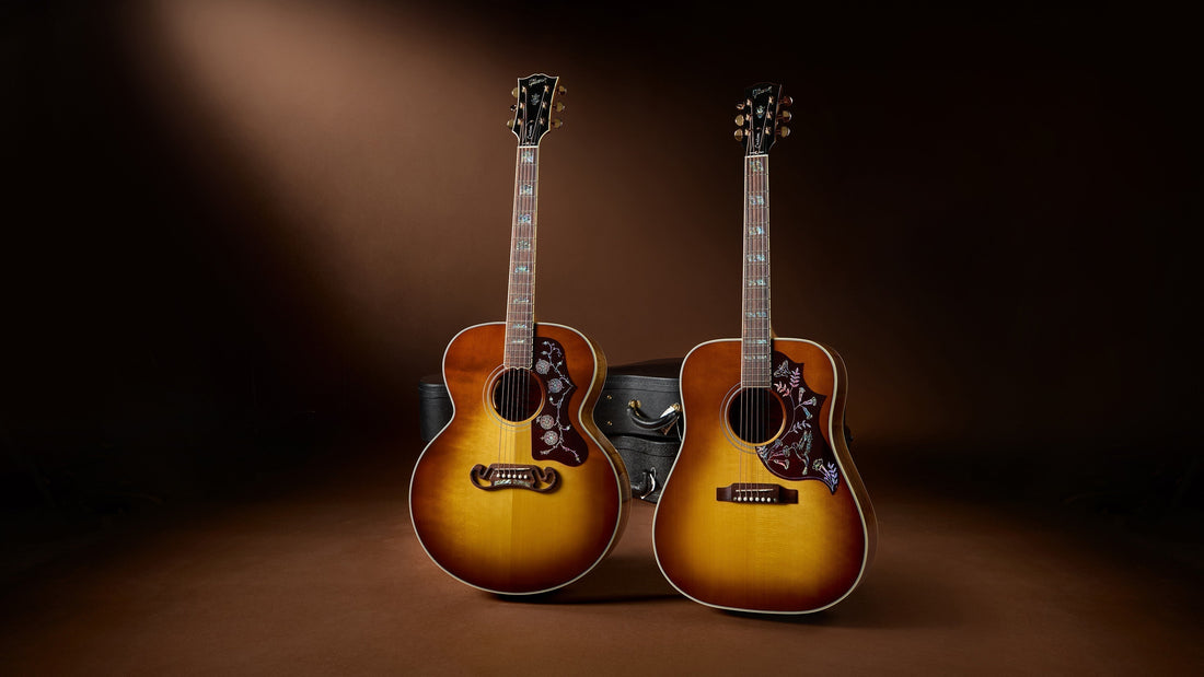 Gibson Custom SJ-200 and Hummingbird Elegant Koa acoustic guitars