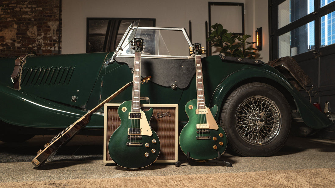 Gibson Les Paul guitars in British Racing Green