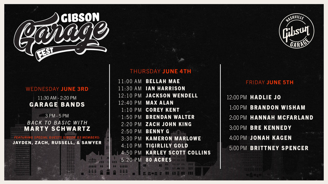 Gibson Garage Fest 2026: Nashville lineup revealed