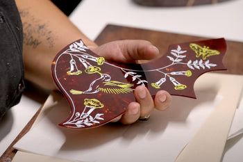 See how Gibson acoustic guitar pickguards are made