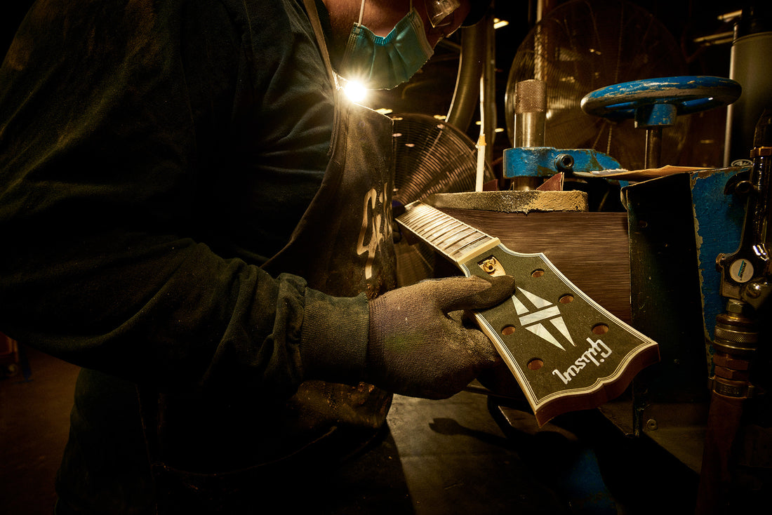 Sanding a neck destined for a Les Paul Custom