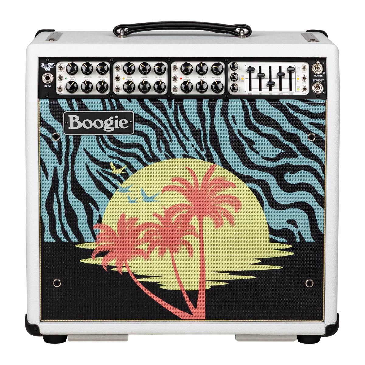 MESA/Boogie Mark VII 1x12 Combo, White with Gold Accents and Tropiglam Artwork by “Beto” Perez Fleta, Exclusive Combo Amplifier Mesa/Boogie