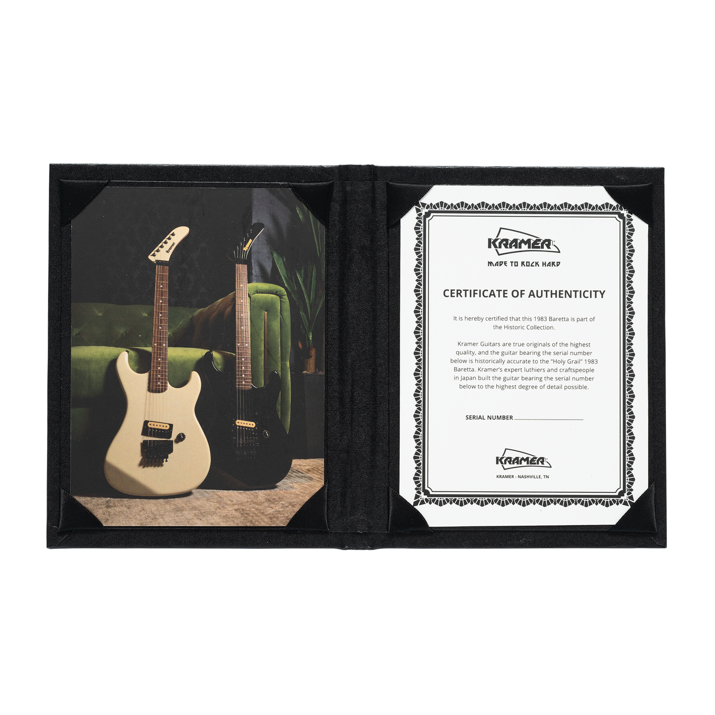 Kramer 1983 Baretta Reissue, Ebony Electric Guitar Kramer