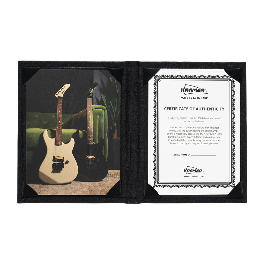 Kramer 1983 Baretta Reissue, Ebony Electric Guitar Kramer