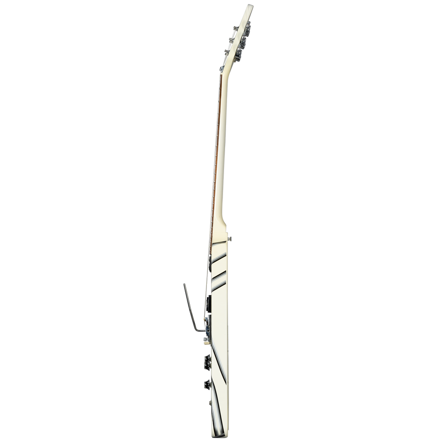 Gibson Certified Vintage 1985 Gibson Designer Series Custom Graphics Flying V, Alpine White with Style 30 Graphic Electric Guitar Gibson Certified Vintage