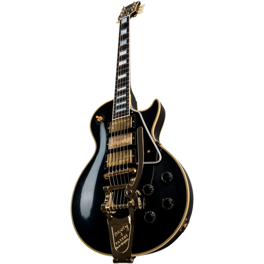 Gibson Custom 1957 Les Paul Custom Reissue 3-Pickup Bigsby VOS, Ebony Electric Guitar Gibson Custom