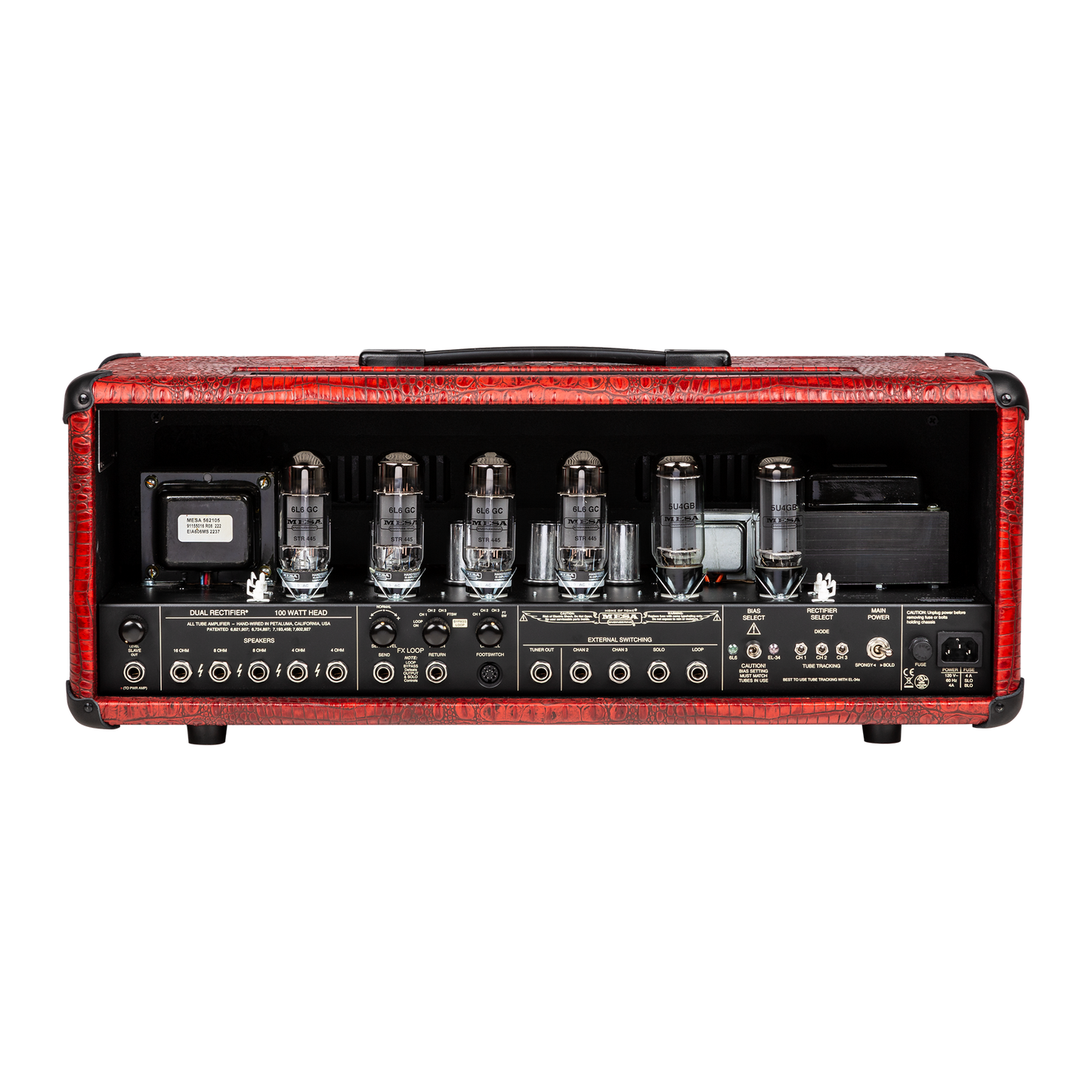 Mesa/Boogie Custom Configured Dual Rectifier Head, Antique Red King Crocodile, Antique Red King Crocodile Head Mesa/Boogie