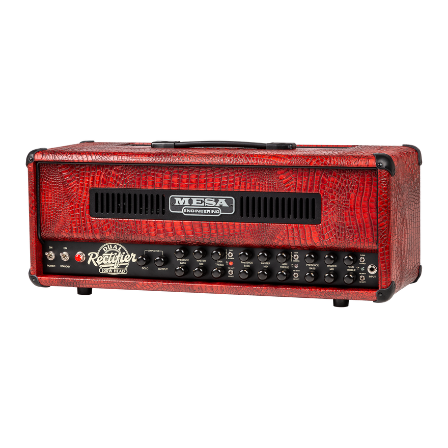Mesa/Boogie Custom Configured Dual Rectifier Head, Antique Red King Crocodile, Antique Red King Crocodile Head Mesa/Boogie