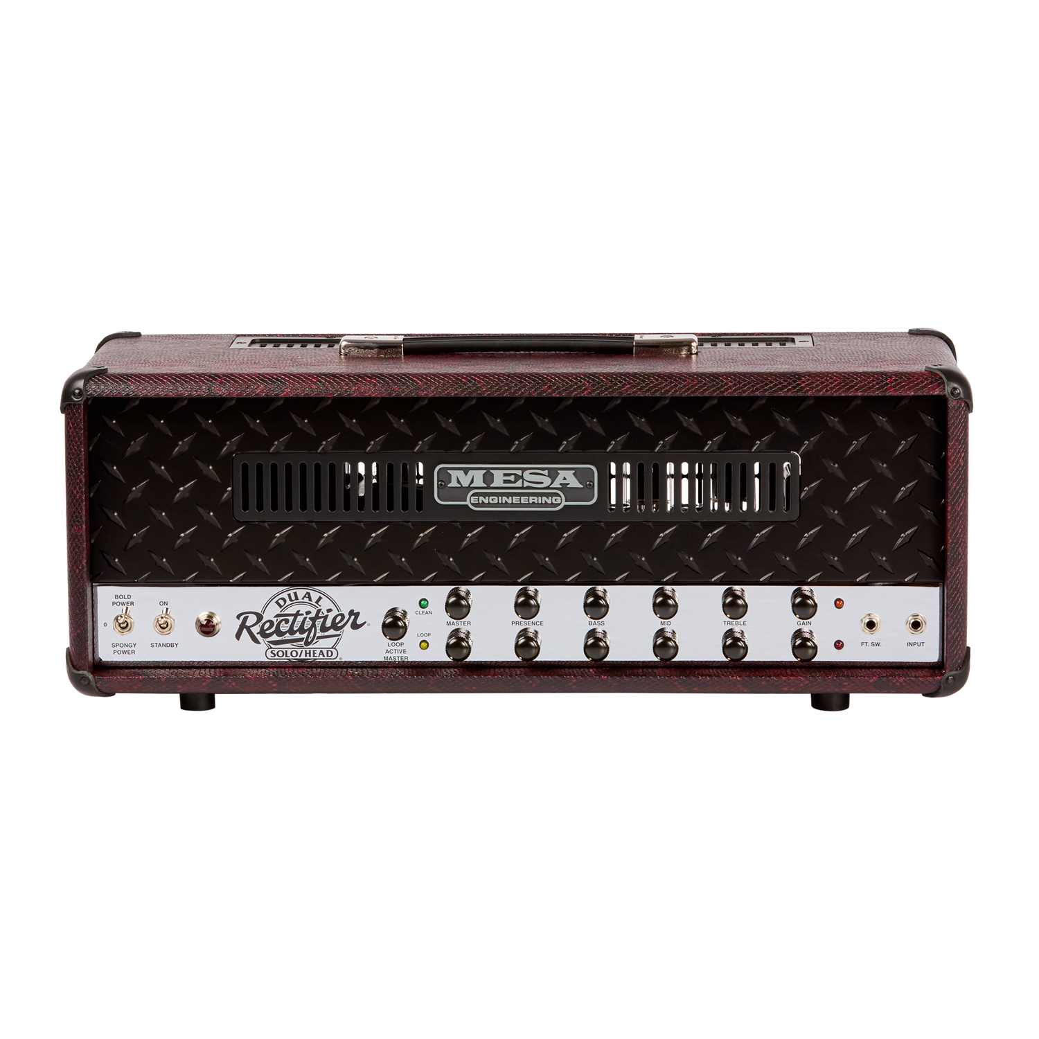 Mesa/Boogie Custom Configured 90s Dual Rectifier Head, Burgundy Python Head Mesa/Boogie