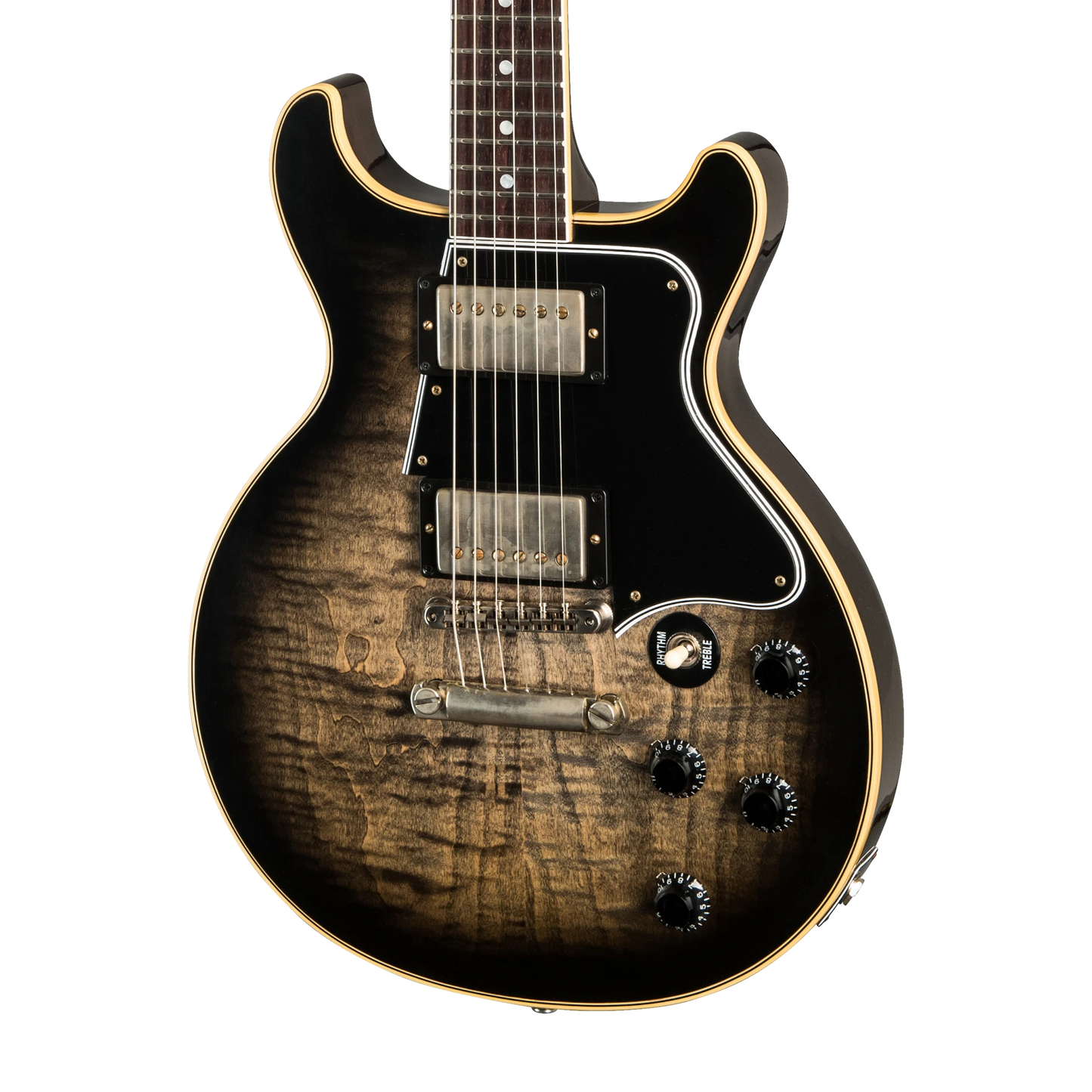 Gibson Custom Les Paul Special Double Cut Figured Maple Top VOS, Cobra Burst Electric Guitar Gibson Custom