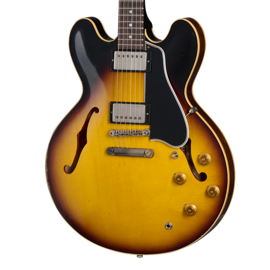 Gibson Custom 1958 ES-335 Reissue, Heavy Aged, Faded Tobacco Burst Electric Guitar Gibson Custom