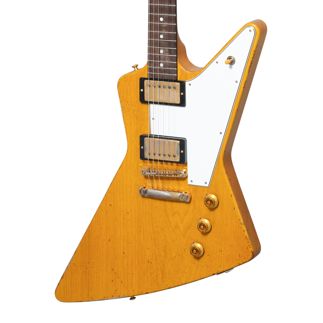 Gibson Custom 58 Korina Explorer Brazilian Rosewood Fingerboard, Aged Natural Electric Guitar Gibson Custom