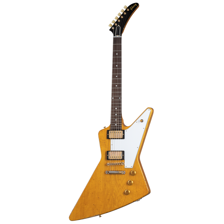 Gibson Custom 58 Korina Explorer Brazilian Rosewood Fingerboard, Aged Natural Electric Guitar Gibson Custom