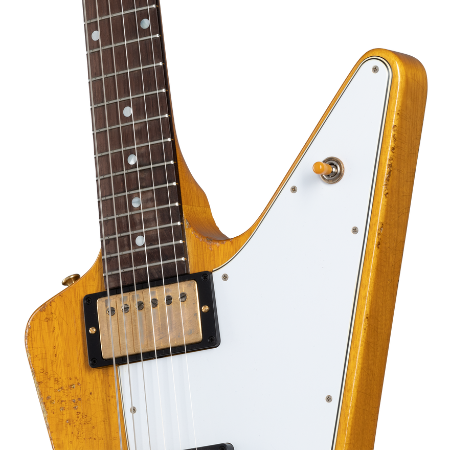 Gibson Custom 58 Korina Explorer Brazilian Rosewood Fingerboard, Aged Natural Electric Guitar Gibson Custom