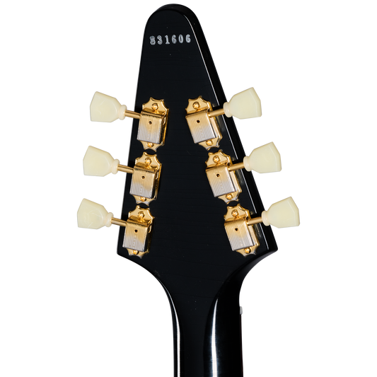 Gibson Custom 1958 Korina Flying V Reissue, Light Aged, Ebony Electric Guitar Gibson Custom