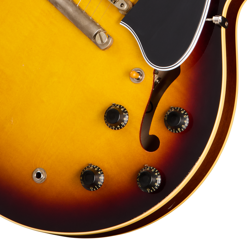 Gibson Custom 1959 ES-335 Reissue, Light Aged, Vintage Sunburst Electric Guitar Gibson Custom
