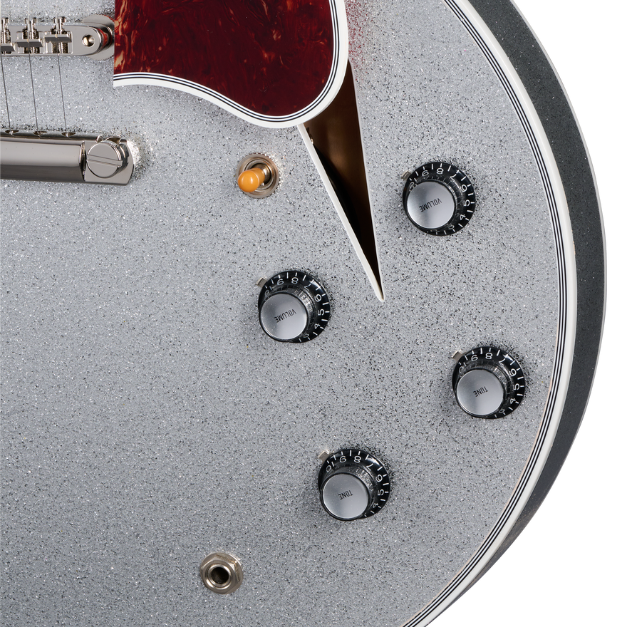 Gibson Custom 1959 ES-355 Reissue with Diamond F-Holes, Gloss, Silver Sparkle Electric Guitar Gibson Custom