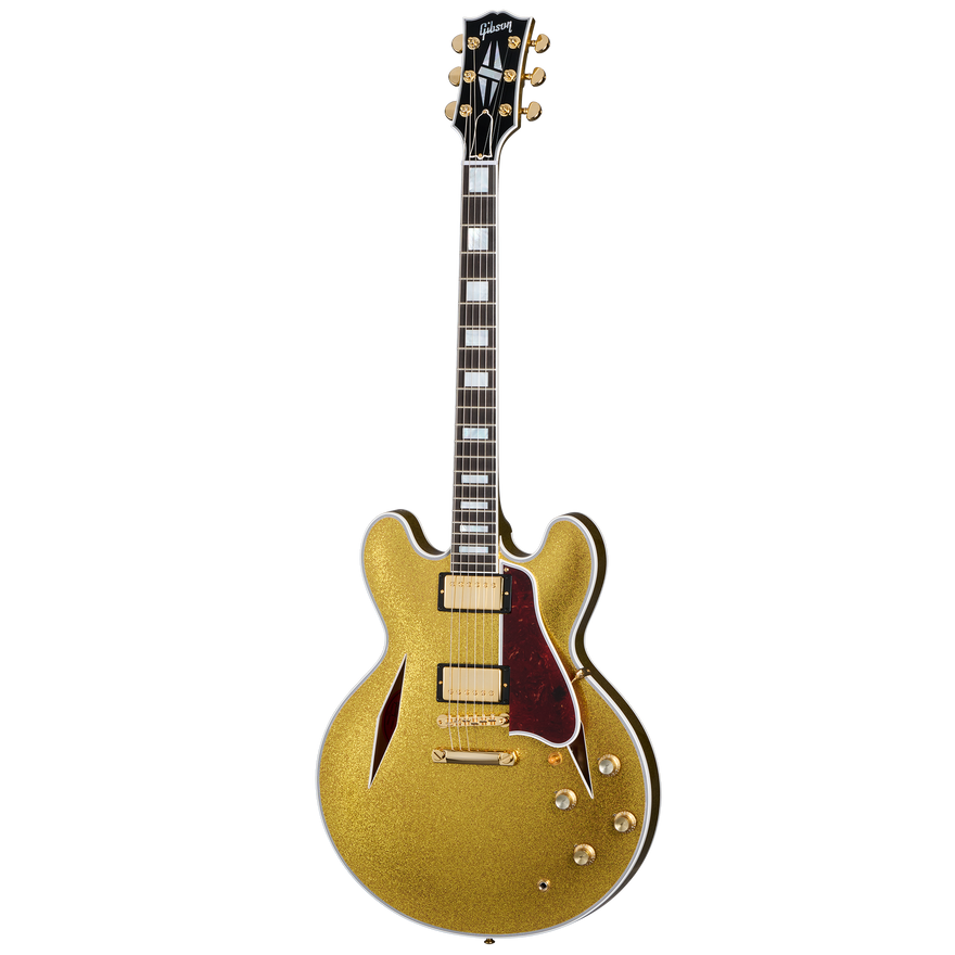Gibson Custom 1959 ES-355 Reissue with Diamond F-Holes, Gloss, Gold Sparkle Electric Guitar Gibson Custom