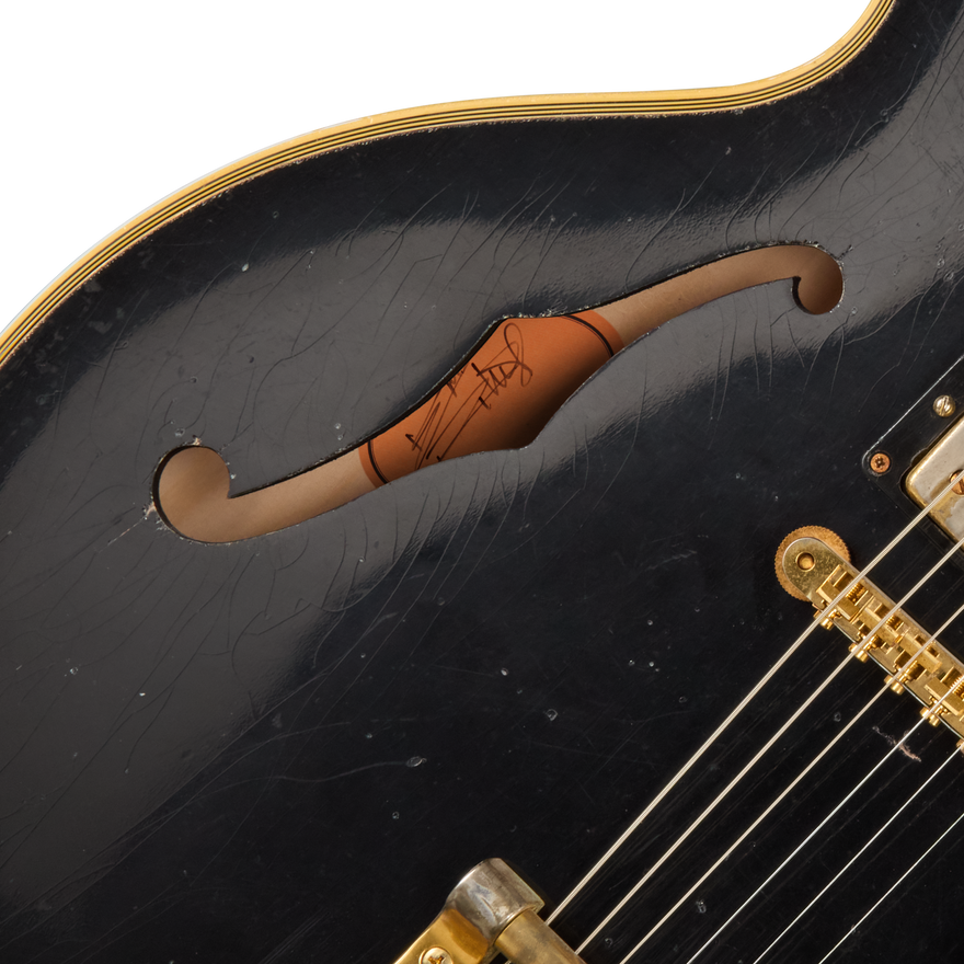 Gibson Custom Keith Richards 1960 ES-355 Collector’s Edition, Signed Guitar and Label, Ebony, Exclusive Electric Guitar Gibson Custom