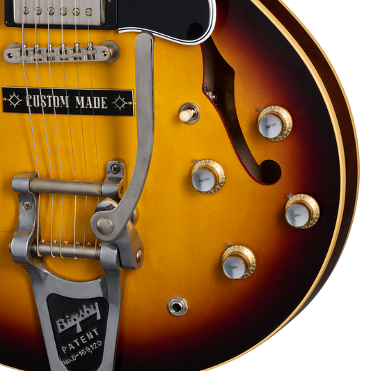 Gibson Custom 1964 ES-335 Reissue, Light Aged, Vintage Burst Electric Guitar Gibson Custom