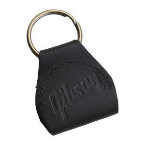 Gibson Premium Leather Pickholder Keychain, Black Keychain Gibson