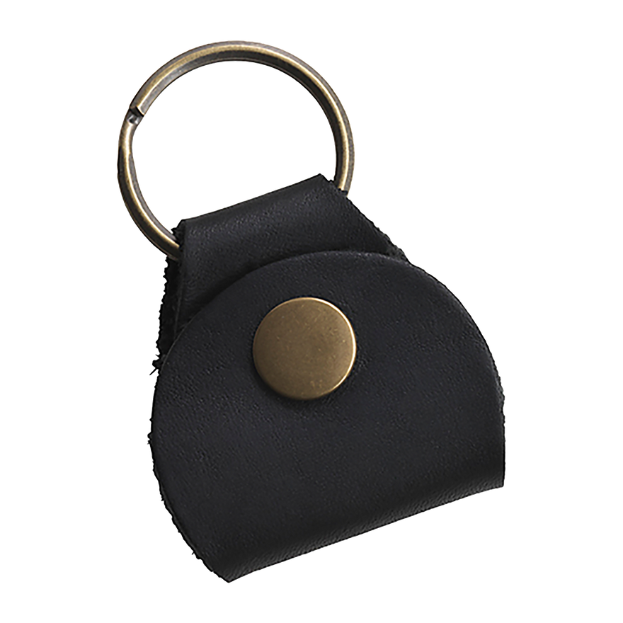 Gibson Premium Leather Pickholder Keychain, Black Keychain Gibson