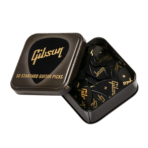 Gibson Standard Black Pick Tin, 50 pcs. Picks Gibson Thin Black