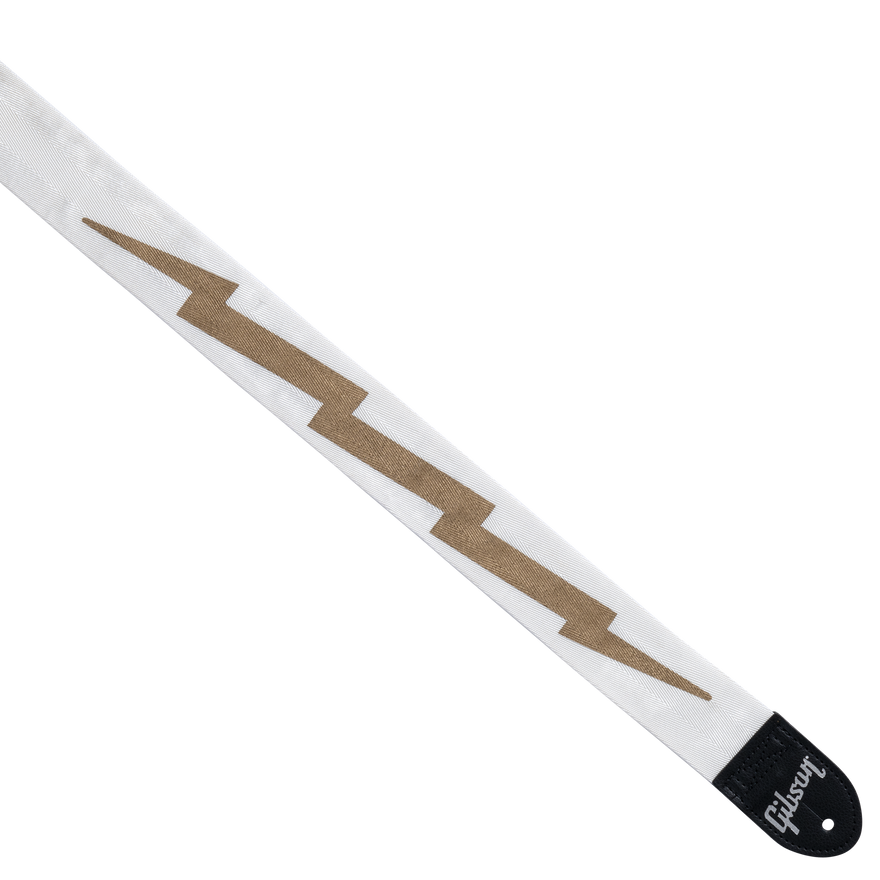 Gibson The Lightning Bolt Seatbelt, White Strap Gibson